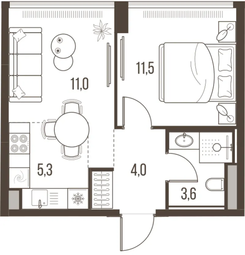2-комн. 35.4 м²