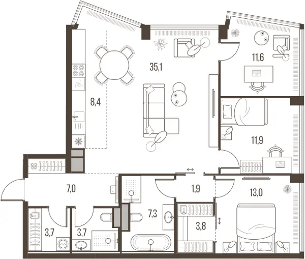 4-комн. 107.4 м²