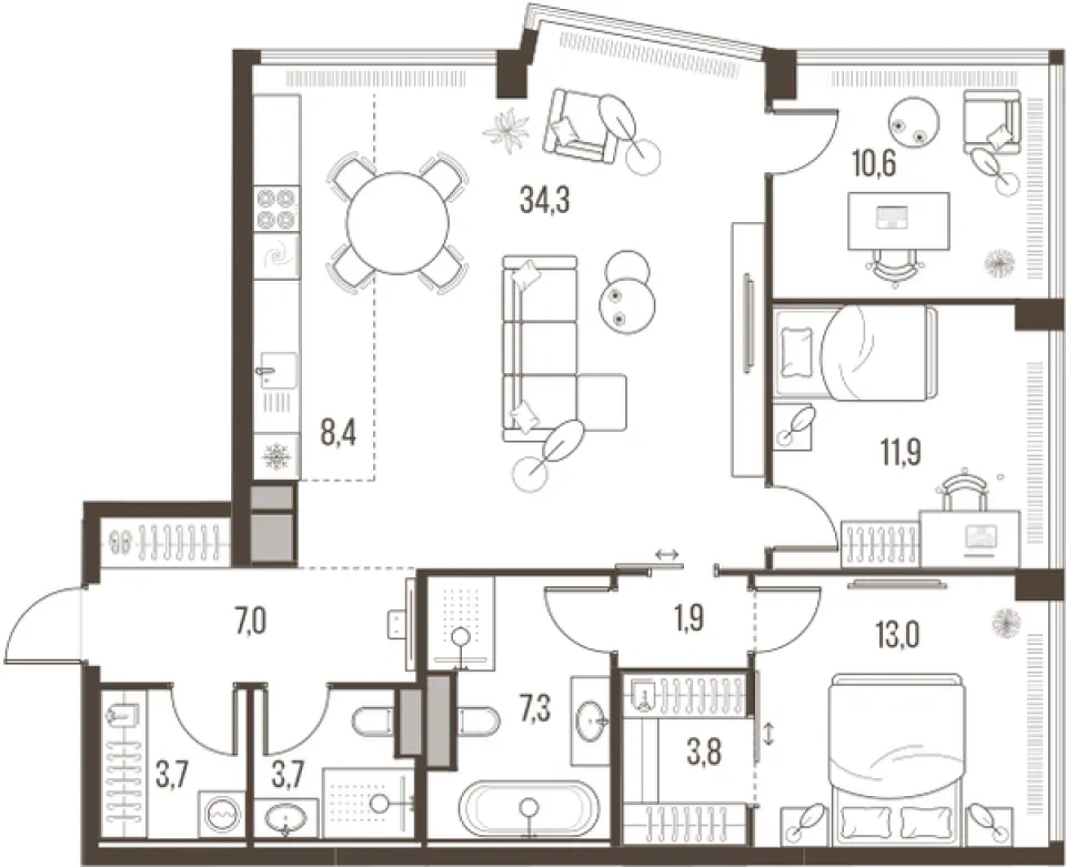 4-комн. 105,6 м²