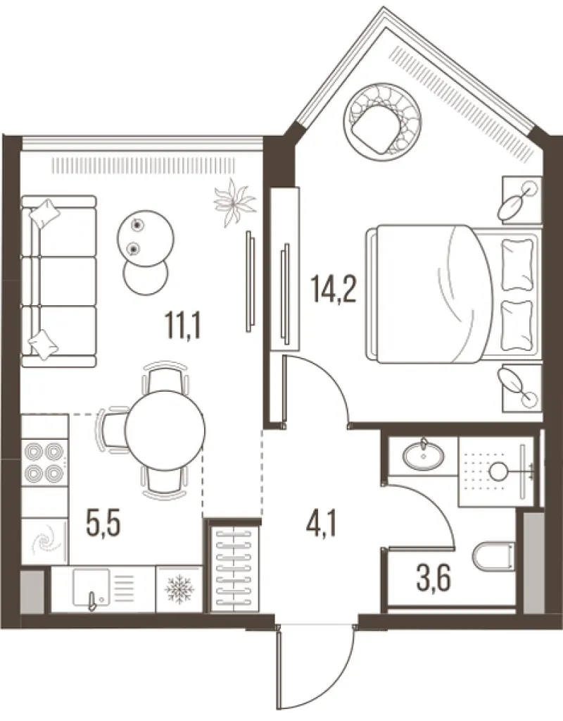 2-комн. 38.5 м²