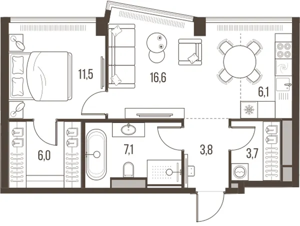2-комн. 54.8 м²
