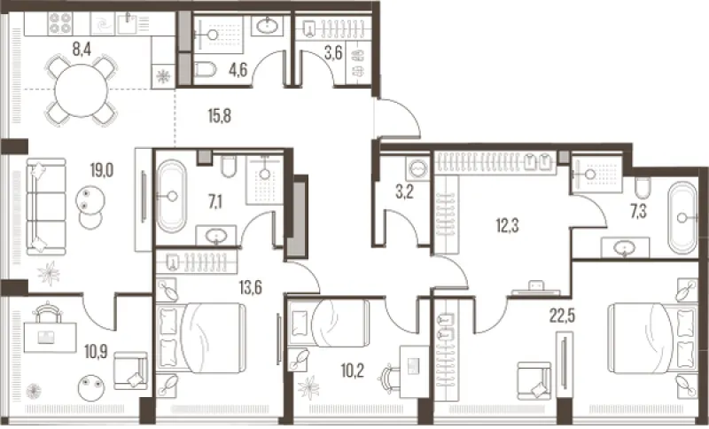 5-комн. 138.5 м²