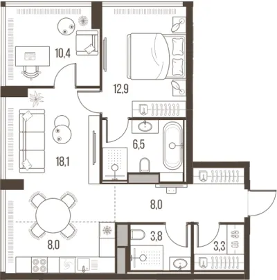 71,1 м² — планировка