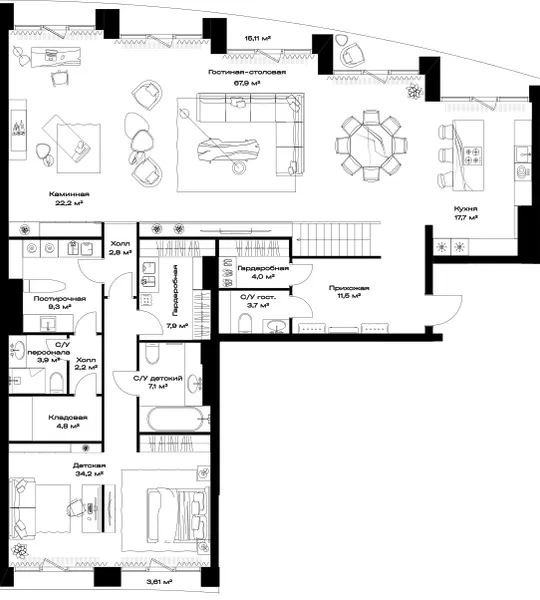 3-комн. 277.7 м²