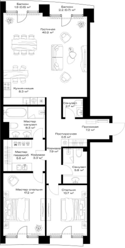 122 м² — планировка