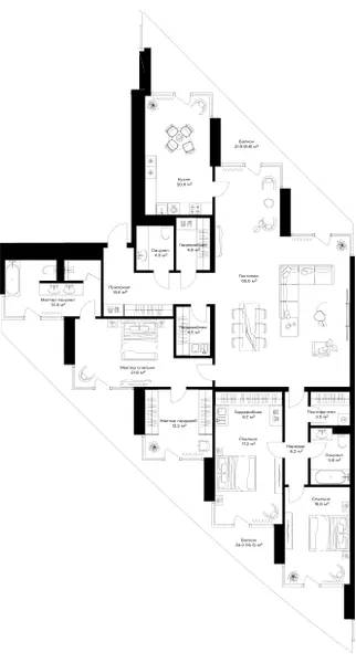 3-комн. 236.7 м²