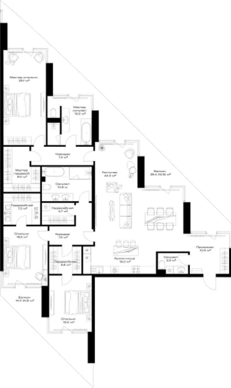 3-комн. 208.8 м²