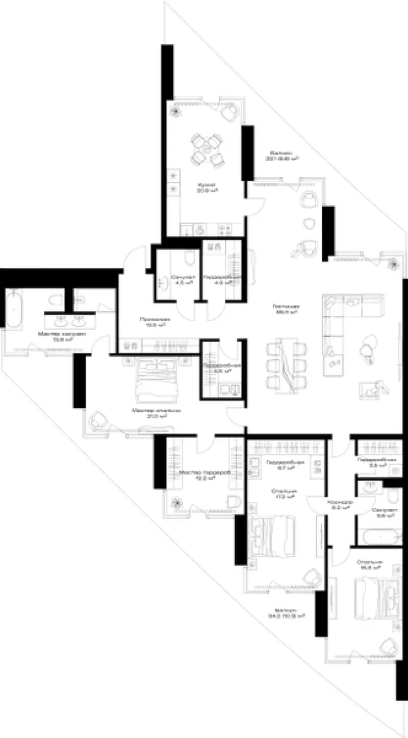 3-комн. 234.6 м²