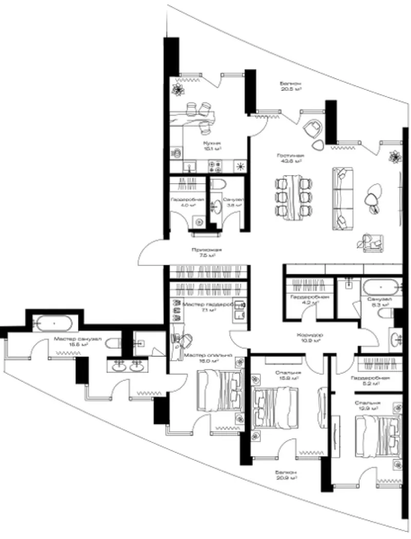 3-комн. 182.3 м²