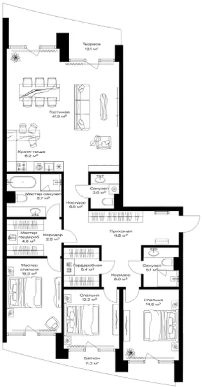 152,1 м² — планировка