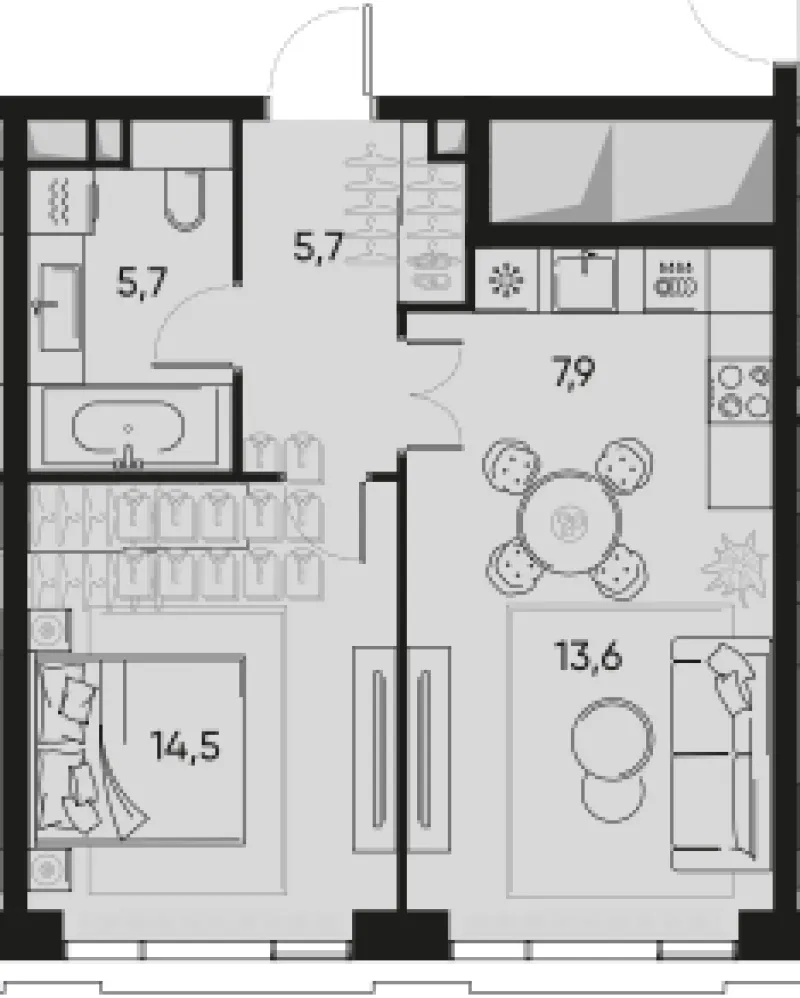 2-комн. 47.4 м²