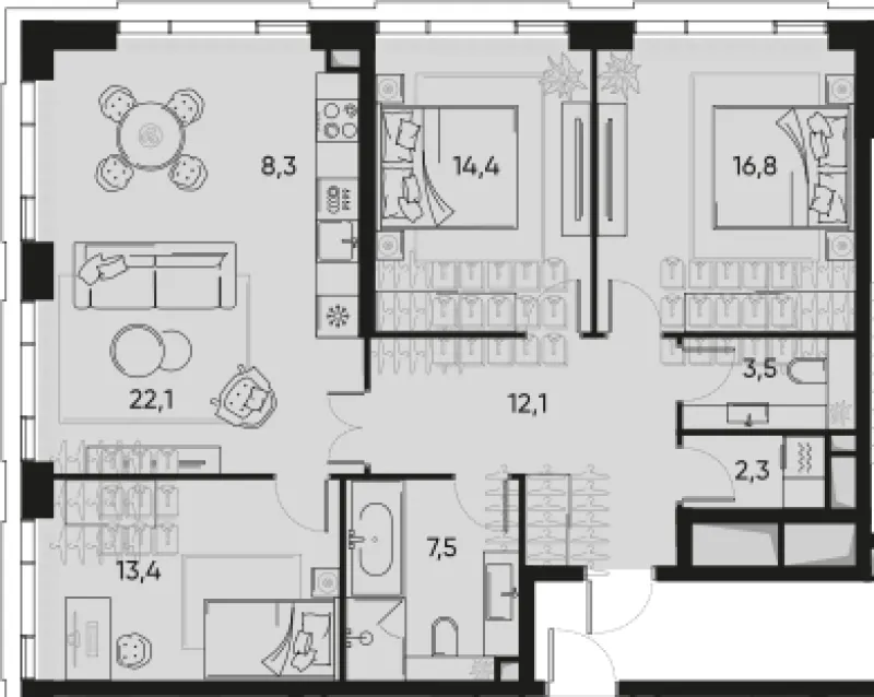 4-комн. 100.4 м²