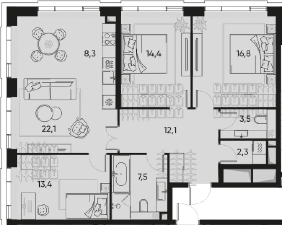 4-комн. 100,4 м²