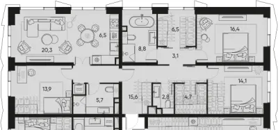 119 м² — планировка