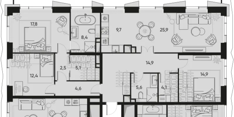 4-комн. 125.9 м²