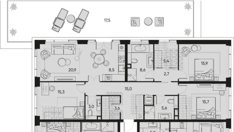 4-комн. 120.9 м²