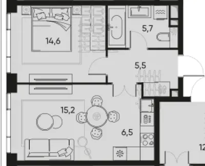 47,7 м² — планировка