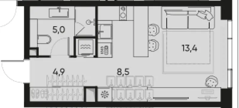 1-комн. 32.4 м²