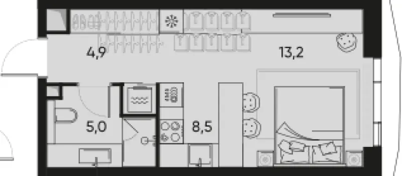 1-комн. 32.2 м²