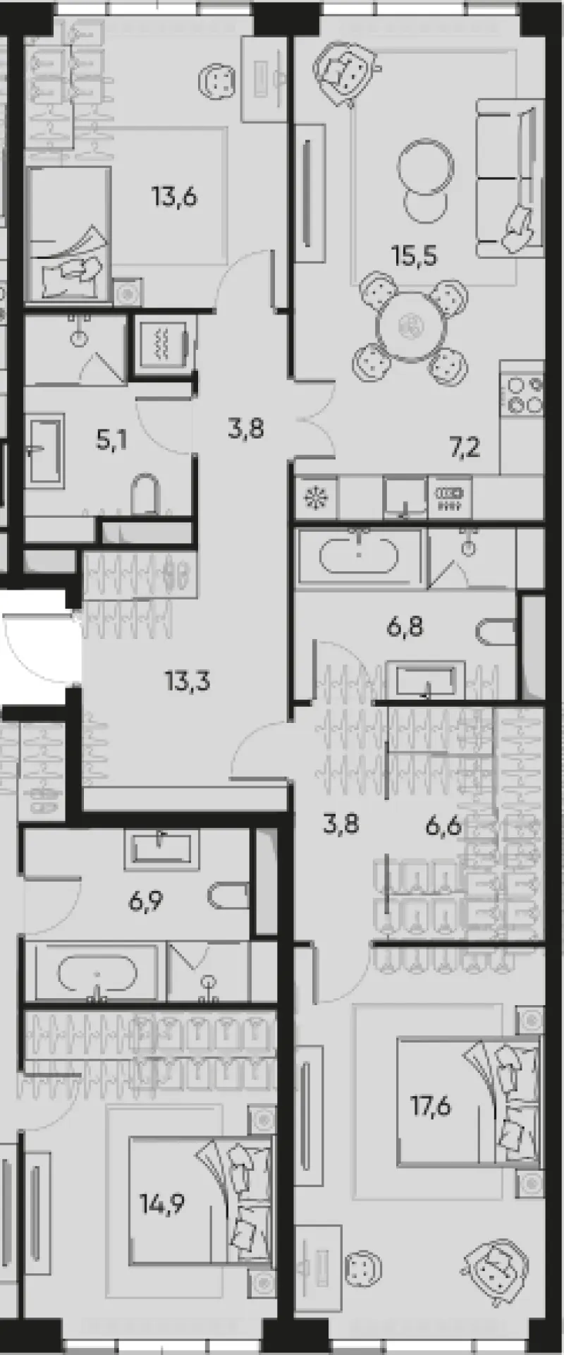 3-комн. 90.2 м²