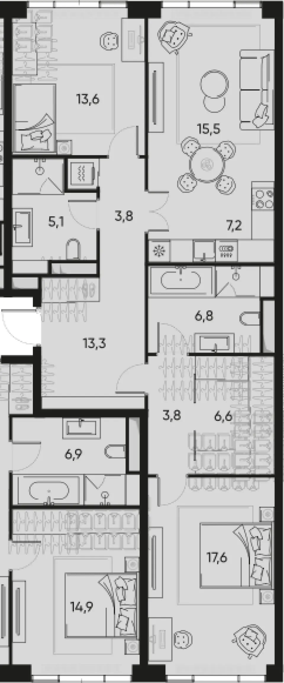 3-комн. 90,2 м²