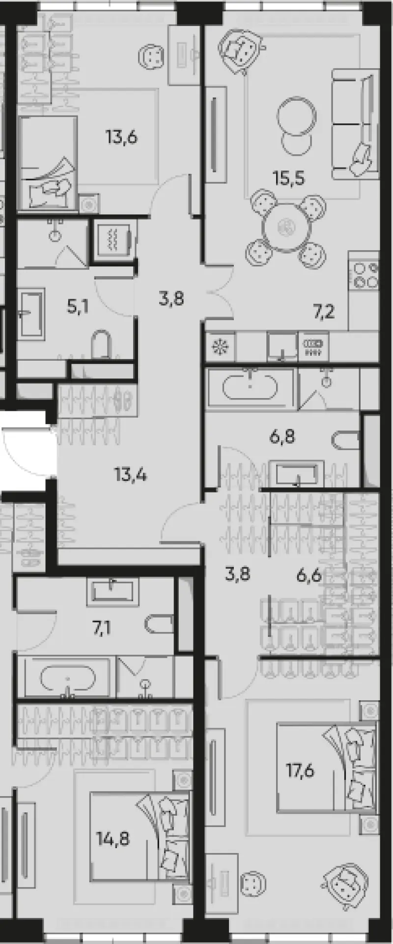 3-комн. 90.3 м²
