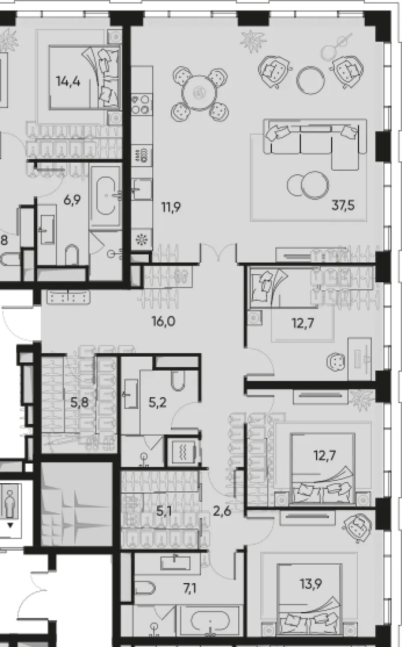 4-комн. 131.2 м²