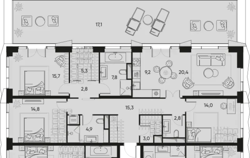 4-комн. 116.6 м²