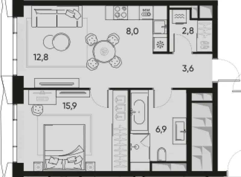 2-комн. 50 м²