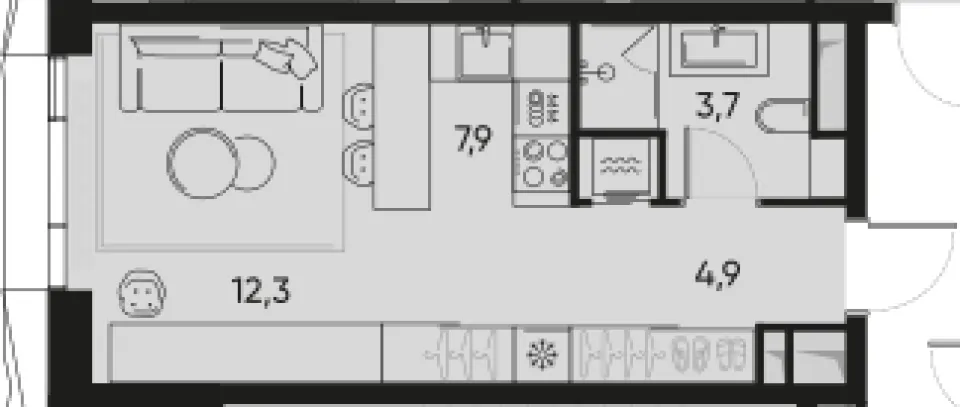 1-комн. 29,4 м²