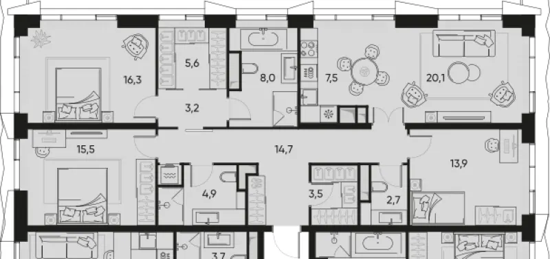 4-комн. 116.5 м²