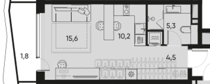 1-комн. 36.2 м²