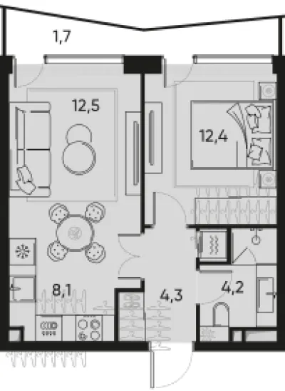 42 м² — планировка