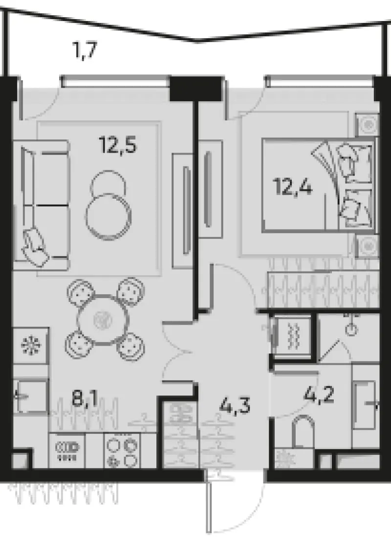 2-комн. 42 м²