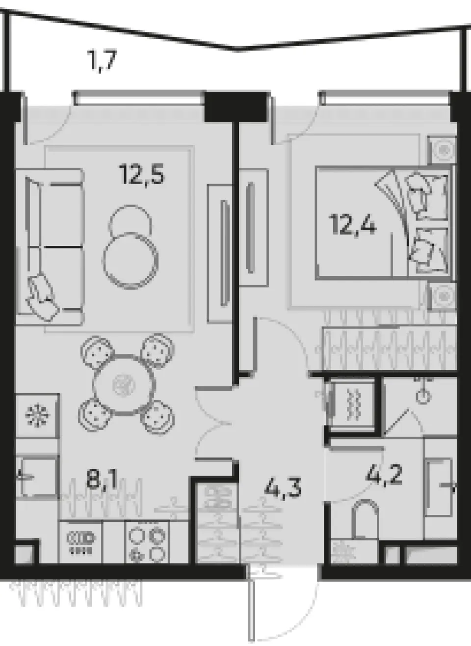 2-комн. 42 м²