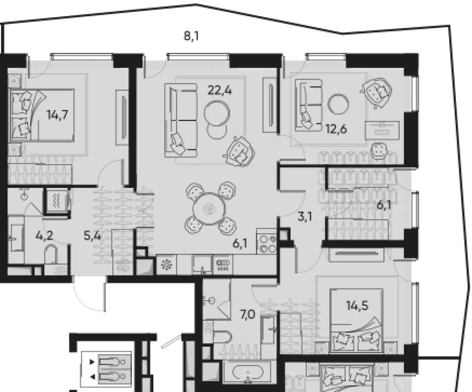 4-комн. 96,6 м²