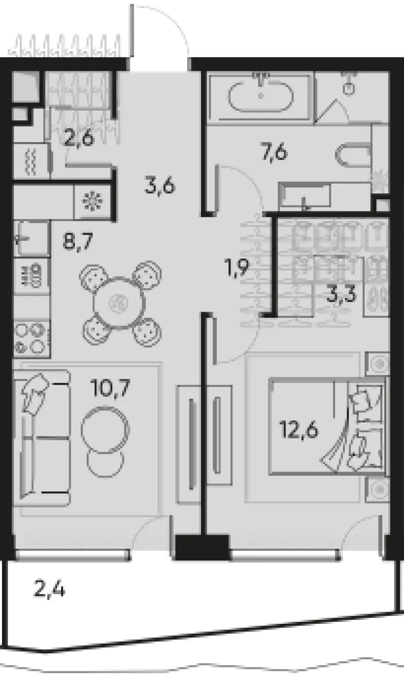 2-комн. 51 м²