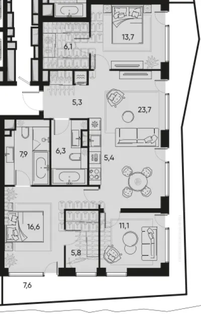102,4 м² — планировка