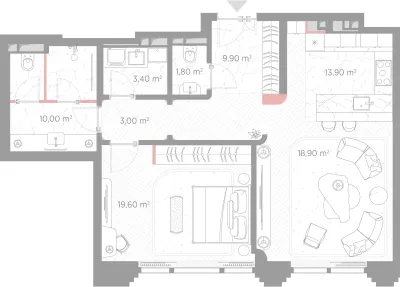 80,5 м² — планировка