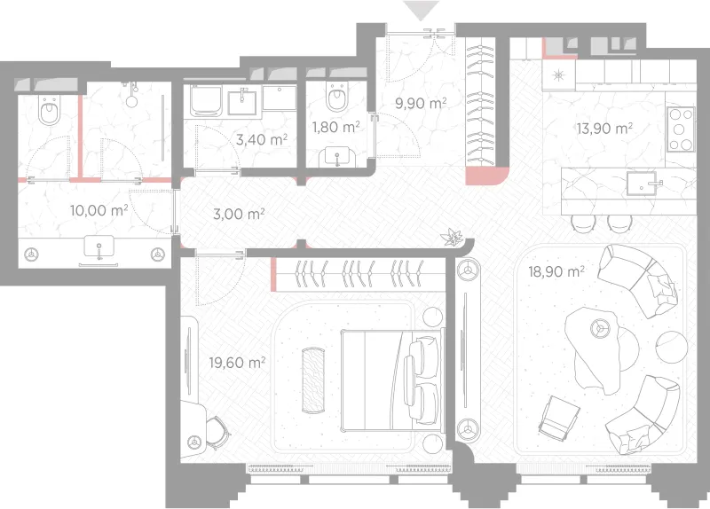 1-комн. 80.5 м²