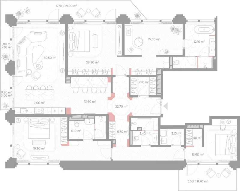 3-комн. 205.8 м²
