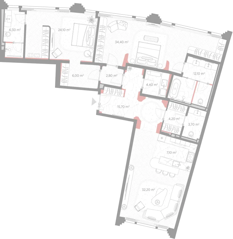 2-комн. 153 м²