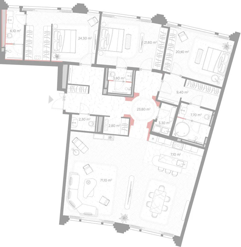 3-комн. 204.2 м²