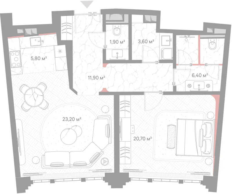 1-комн. 73.5 м²