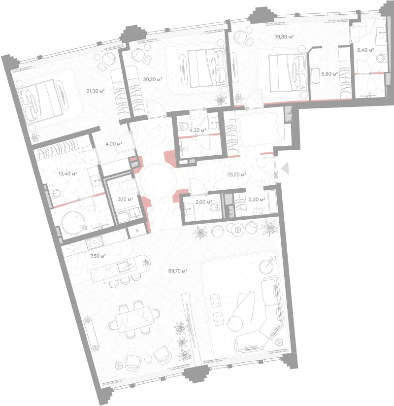 3-комн. 204.7 м²