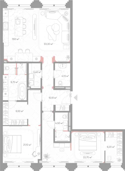 129,2 м² — планировка