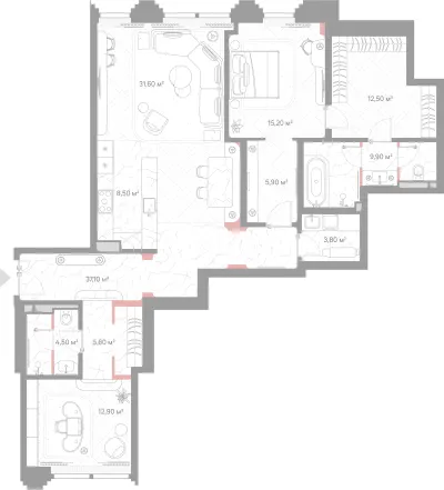 129 м² — планировка