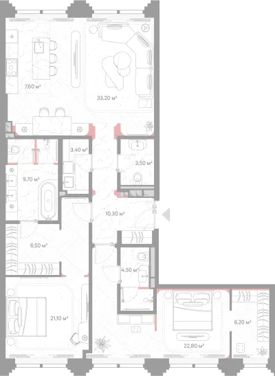 128,8 м² — планировка