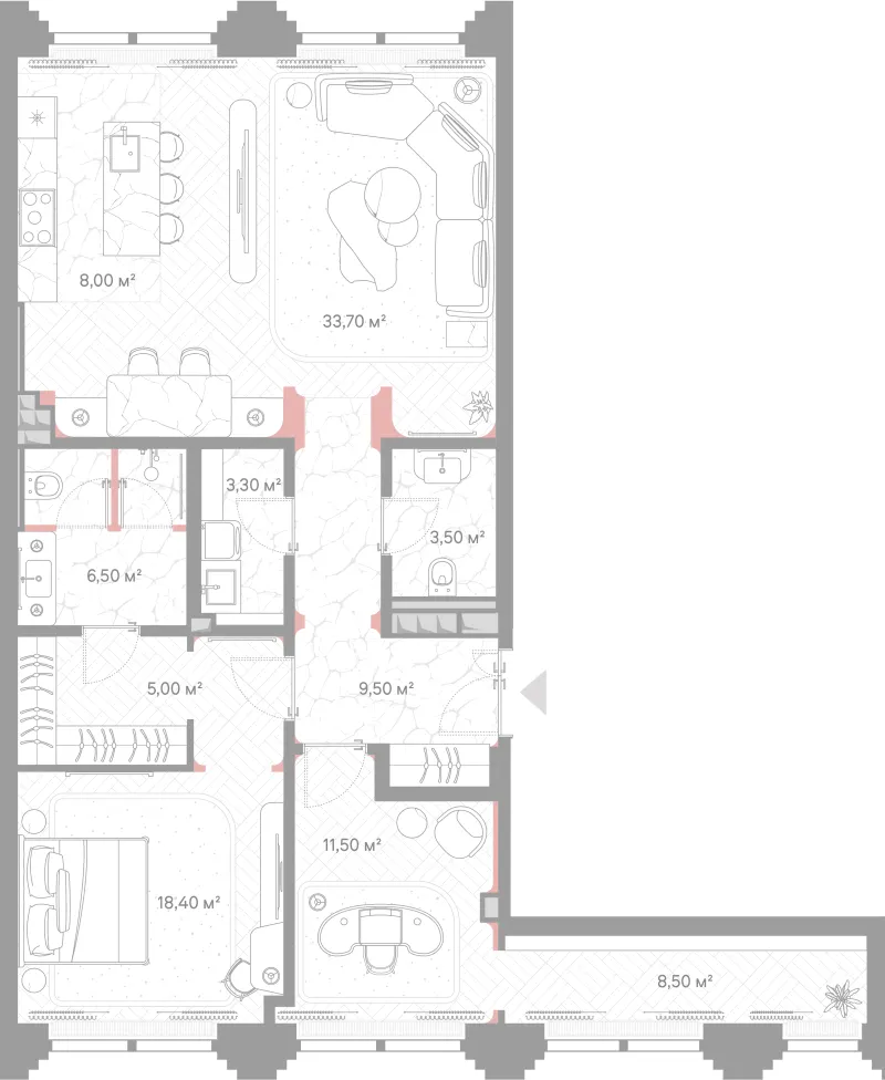 2-комн. 107.9 м²