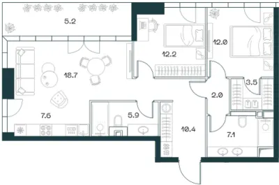 85 м² — планировка